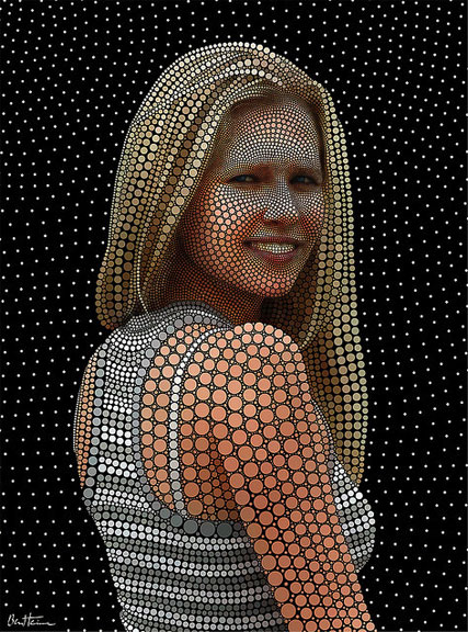 She is My Mona Lisa - Digital Circlism by Ben Heine